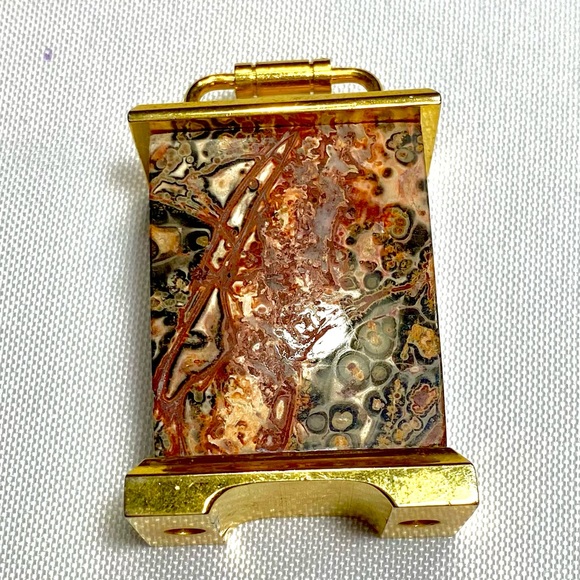 Miniature Clock Souvenir Gift Gold color - Picture 3 of 8